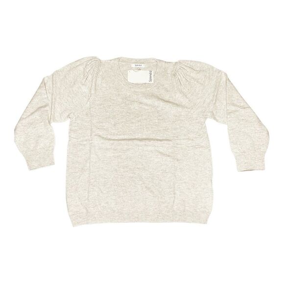Splendid Rosalla Crewneck Sweater in Heather Oatmeal - Picture 6 of 8